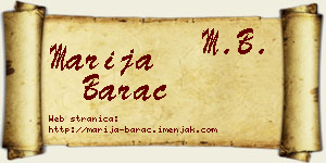 Marija Barać vizit kartica